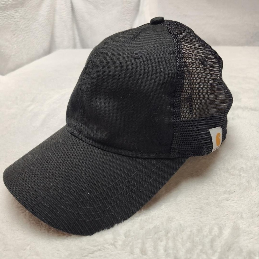 Carhartt Hat Cap Trucker Men One Size Black Mesh Back Canvas Adjustable Work
